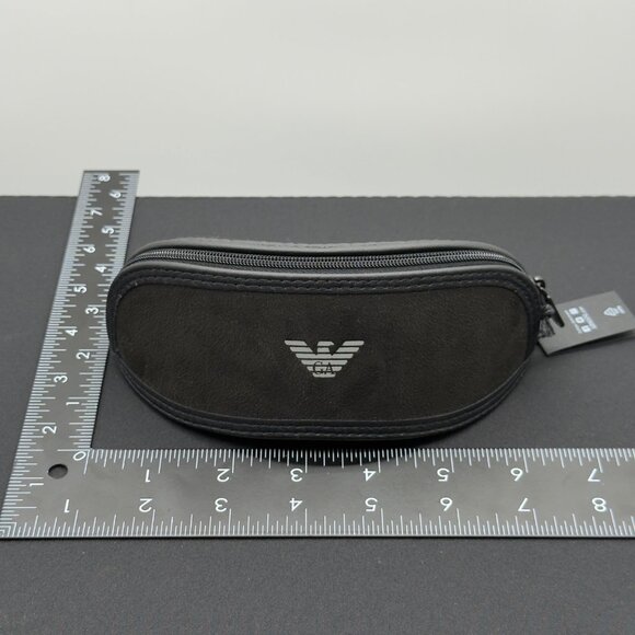 New Emporio Armani Eyeglasses Sunglasses Soft Case Black Zipper w/ Cloth - Picture 6 of 7